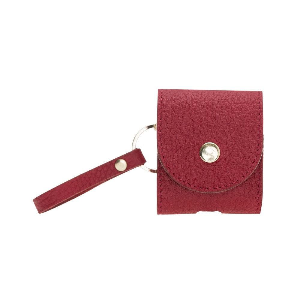 Aurel Crimson Rouge Charm Hakiki Deri Airpods Kılıfı – Airpods 1 & 2 Uyumlu