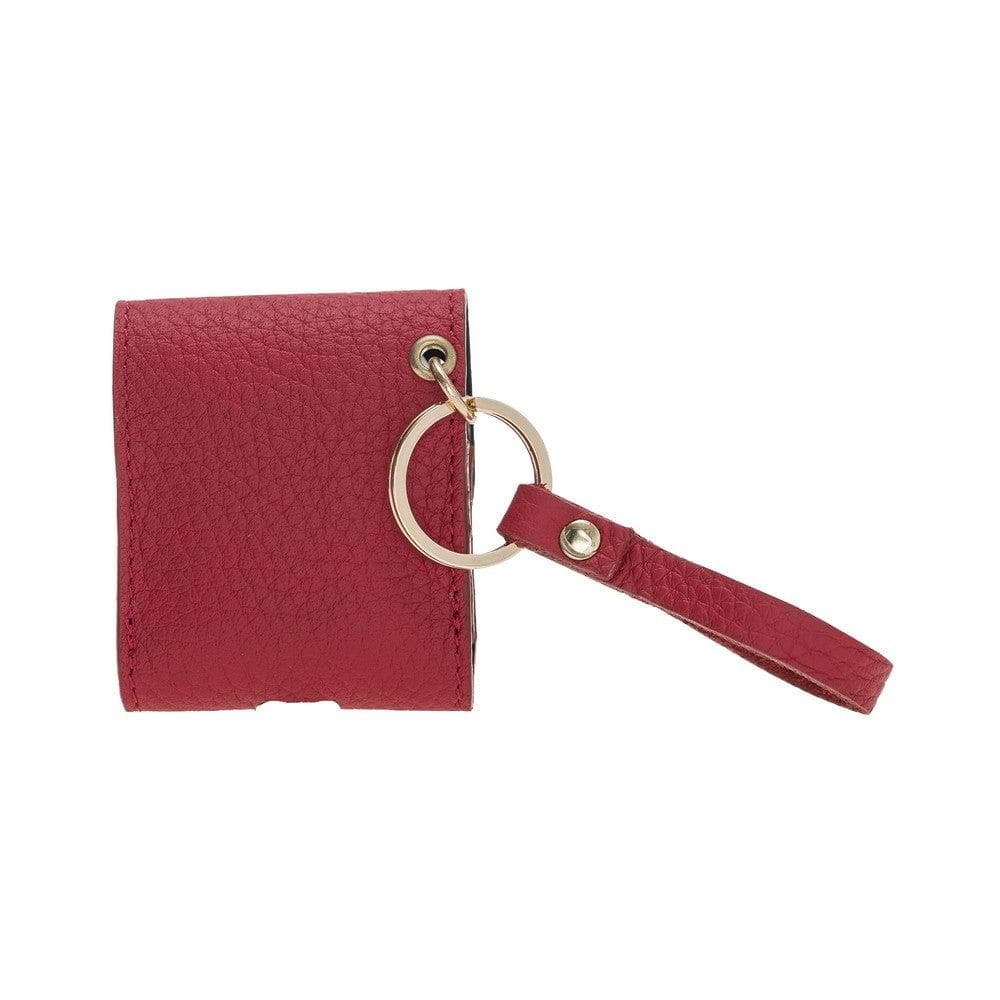 Aurel Crimson Rouge Charm Hakiki Deri Airpods Kılıfı – Airpods 1 & 2 Uyumlu