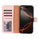 Aurel Magna Bisque Nude Deri Iphone 16 Pro (6.3") Wallet Case – Rfid Korumalı & Magsafe Uyumlu