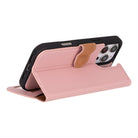 Aurel Magna Bisque Nude Deri Iphone 16 Pro (6.3") Wallet Case – Rfid Korumalı & Magsafe Uyumlu