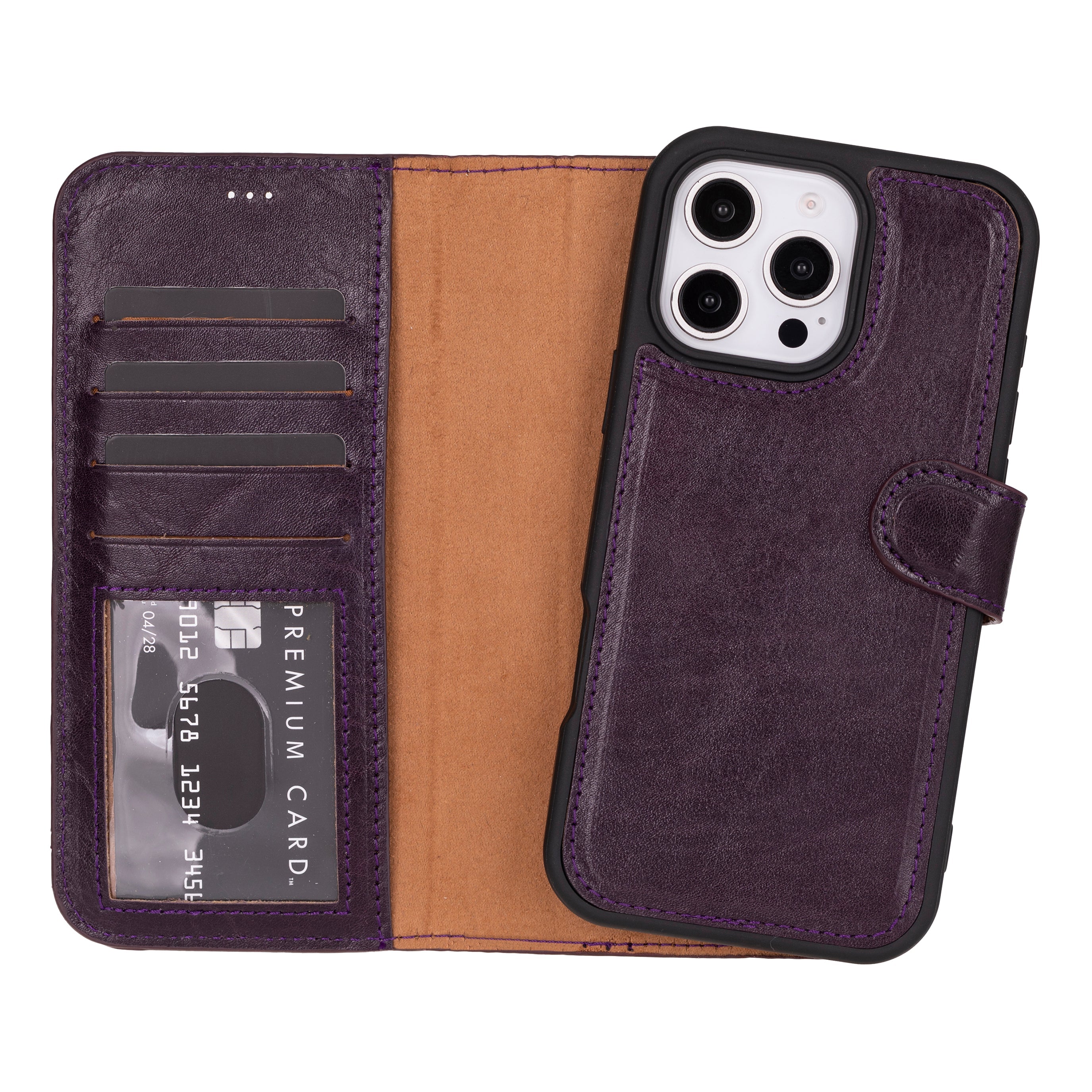 Aurel Magna Cerise Bloom Deri Iphone 16 Pro (6.3") Wallet Case – Rfid Korumalı & Magsafe Uyumlu