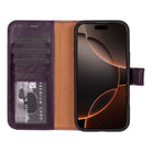 Aurel Magna Cerise Bloom Deri Iphone 16 Pro (6.3") Wallet Case – Rfid Korumalı & Magsafe Uyumlu
