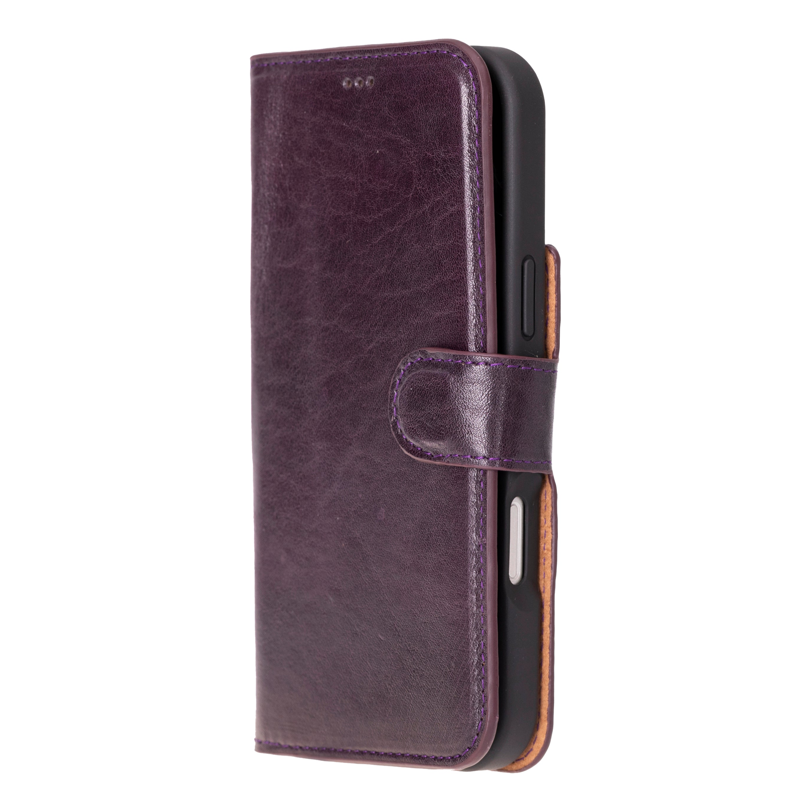 Aurel Magna Cerise Bloom Deri Iphone 16 Pro (6.3") Wallet Case – Rfid Korumalı & Magsafe Uyumlu