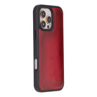 Aurel Magna Crimson Rouge Deri Iphone 16 Pro (6.3") Wallet Case – Rfid Korumalı & Magsafe Uyumlu