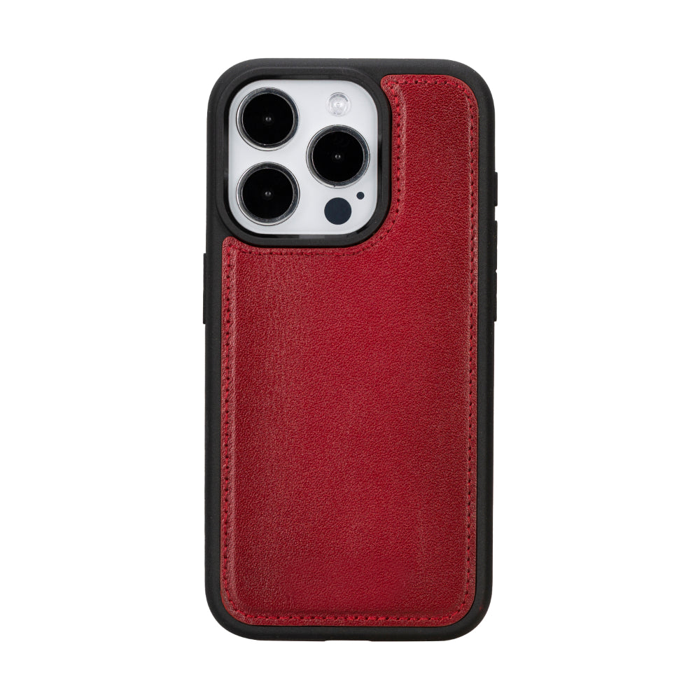 Aurel Magna Crimson Rouge Deri Iphone 16 Pro (6.3") Wallet Case – Rfid Korumalı & Magsafe Uyumlu