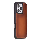 Aurel Magna Golden Tan Deri Iphone 16 Pro (6.3") Wallet Case – Rfid Korumalı & Magsafe Uyumlu