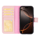 Aurel Magna Rose Petal Deri Iphone 16 Pro (6.3") Wallet Case – Rfid Korumalı & Magsafe Uyumlu