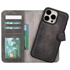 Aurel Magna Sandy Stone Deri Iphone 16 Pro (6.3") Wallet Case – Rfid Korumalı & Magsafe Uyumlu