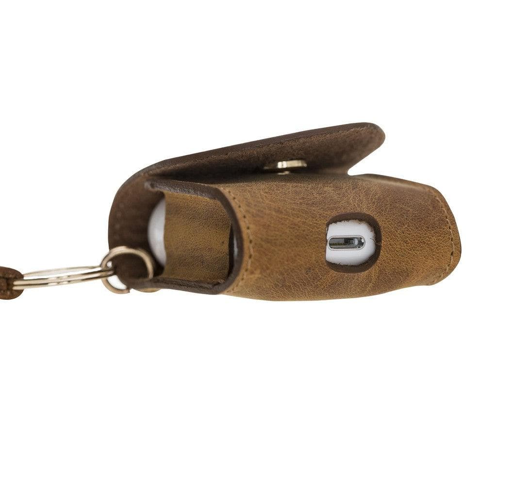 Aurel Mocca Sand Charm Hakiki Deri Airpods Kılıfı – Airpods 1 & 2 Uyumlu