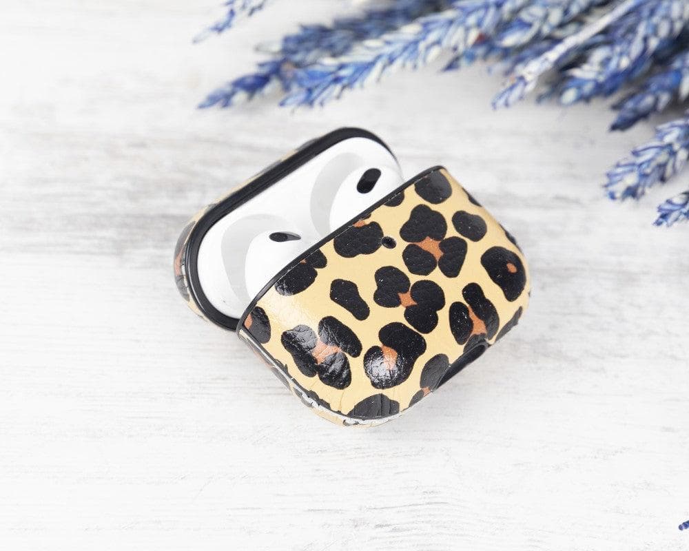 Aurel Snap Leopard Tan Hakiki Deri Airpods 3 Kılıfı – Charm Airpods Case