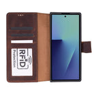 Aurelio Siena Saddle Brown Samsung Galaxy Z Fold7 Cüzdan Kılıf