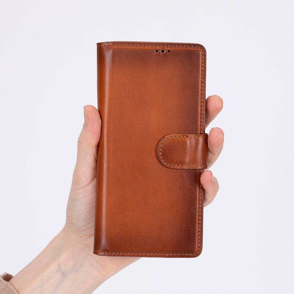 Aurelio Siena Tan Samsung Galaxy Z Fold7 Cüzdan Kılıf