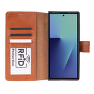 Aurelio Siena Tan Samsung Galaxy Z Fold7 Cüzdan Kılıf
