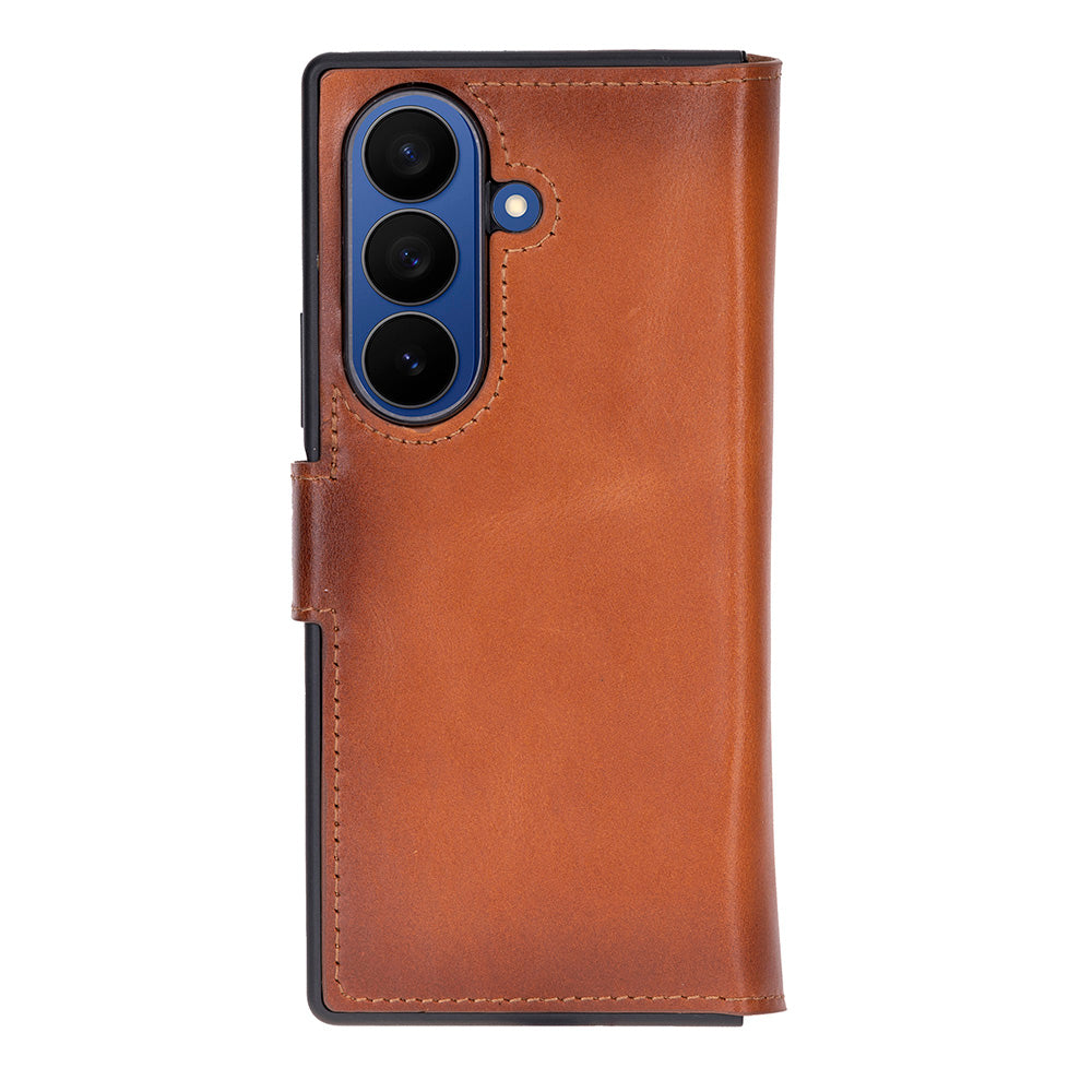 Aurelio Siena Tan Samsung Galaxy Z Fold7 Cüzdan Kılıf