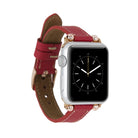 Avilla Crimson Velvet Deri Apple Watch Band (44/45/46/49Mm)