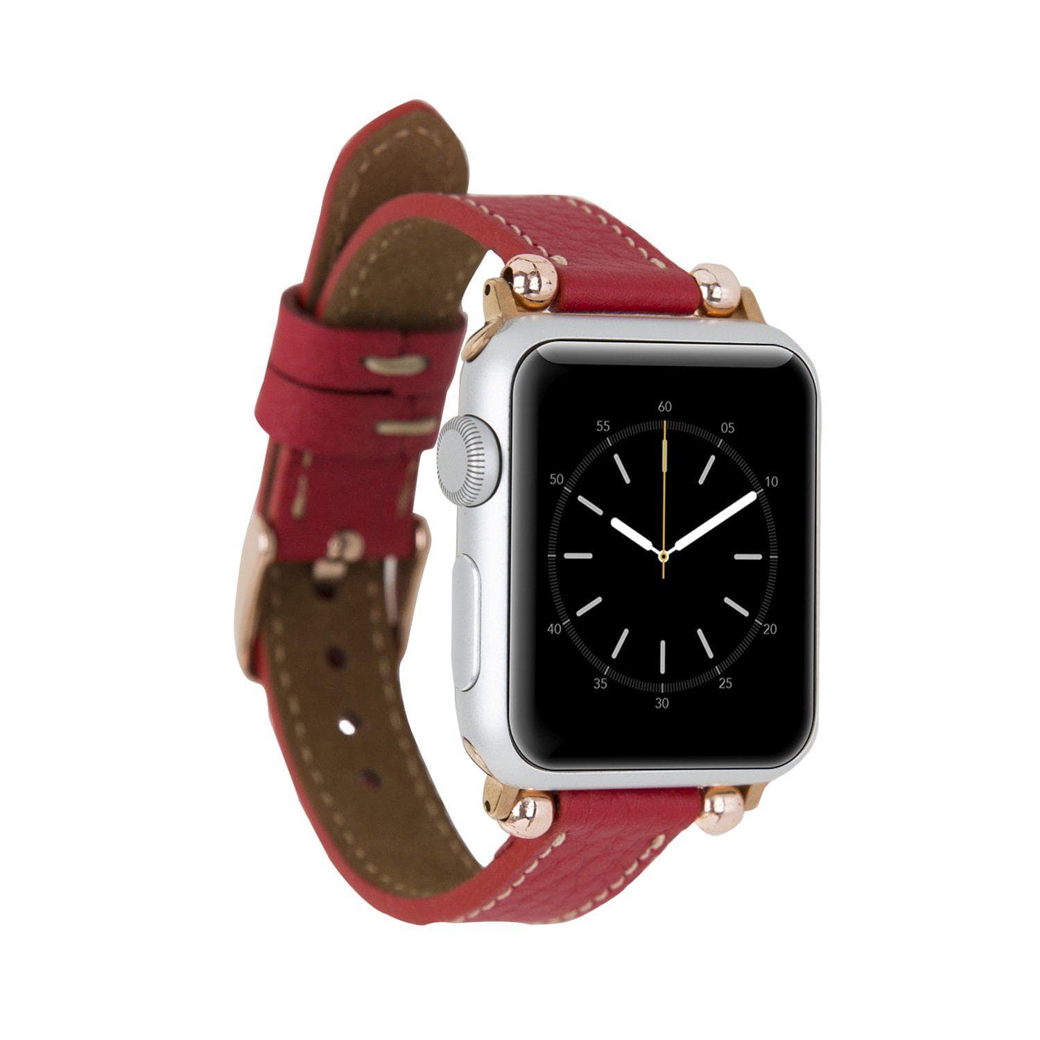 Avilla Crimson Velvet Deri Apple Watch Band (44/45/46/49Mm)