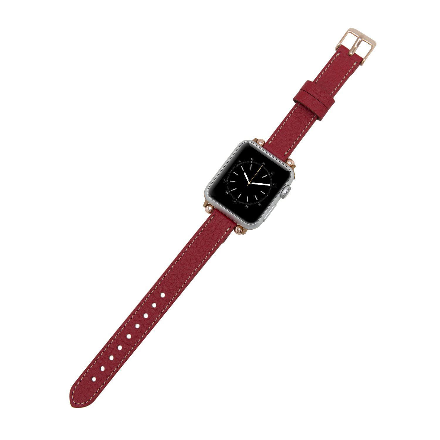Avilla Crimson Velvet Deri Apple Watch Band (44/45/46/49Mm)