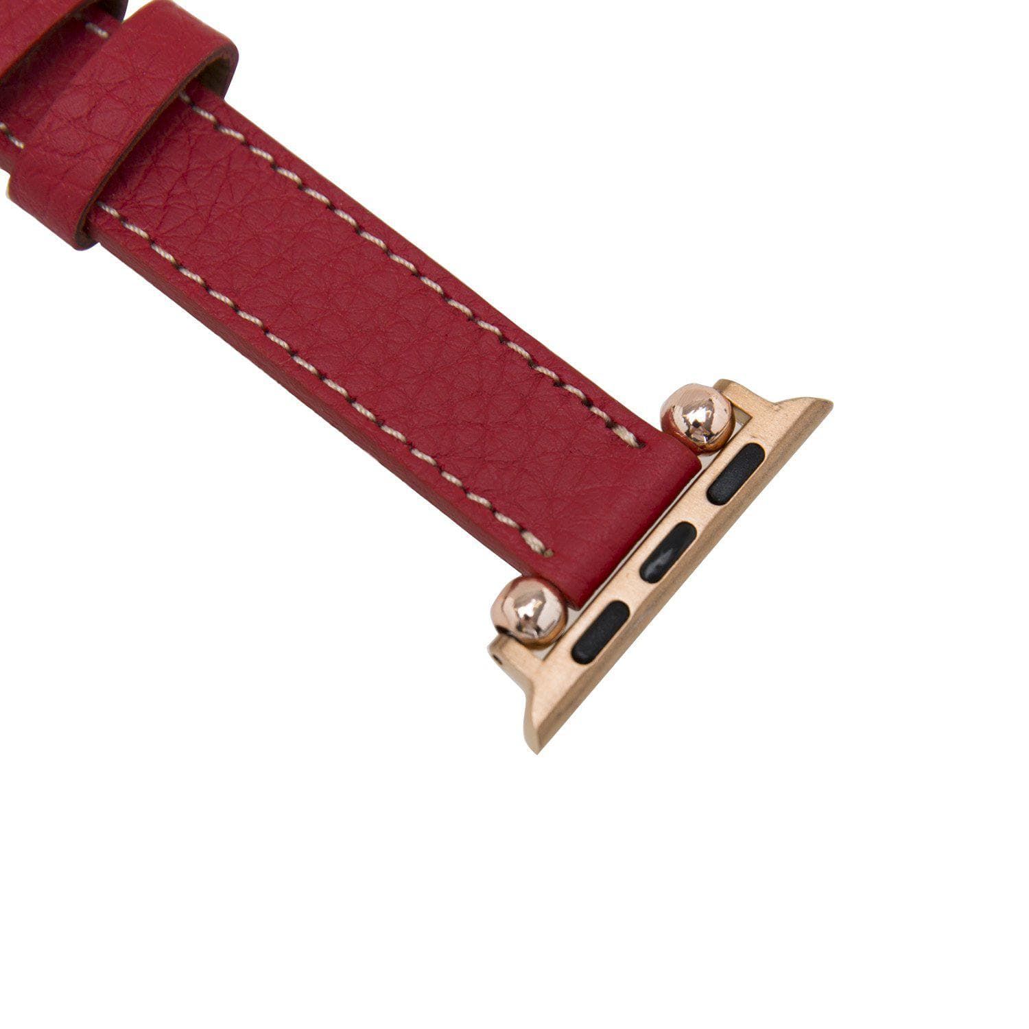 Avilla Crimson Velvet Deri Apple Watch Band (44/45/46/49Mm)