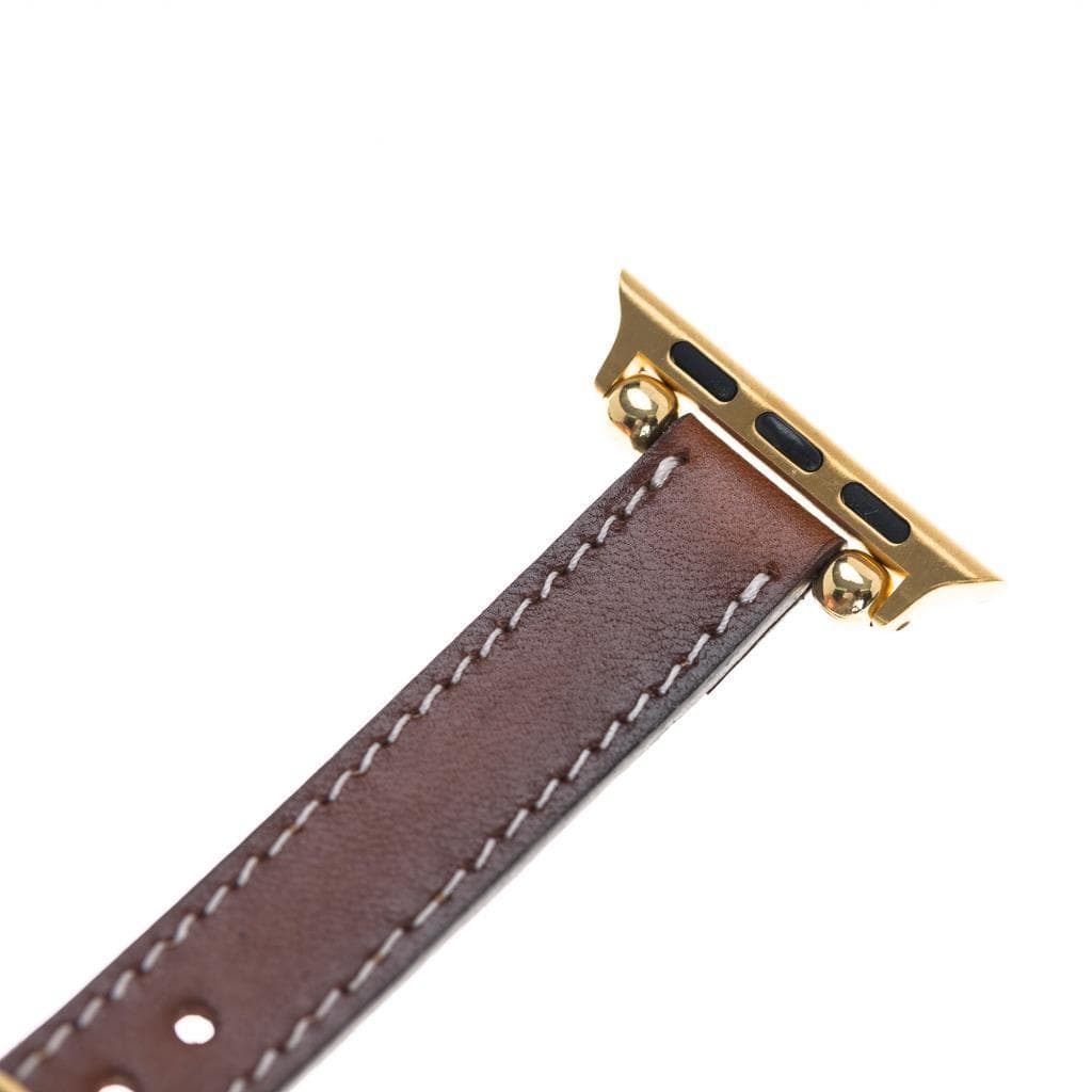 Avilla Desert Tan Deri Apple Watch Band (44/45/46/49Mm)