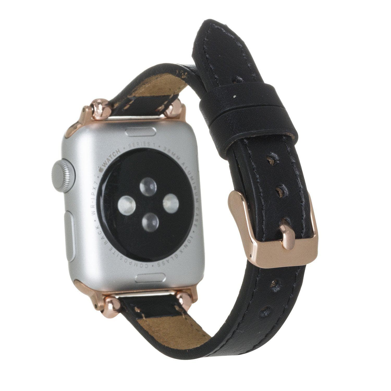 Avilla Noir Black Deri Apple Watch Band (44/45/46/49Mm)