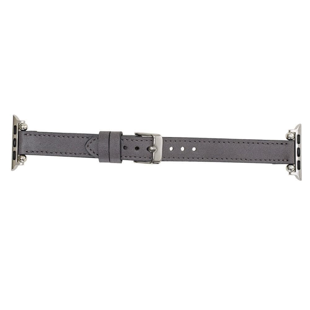 Avilla Stone Gray Deri Apple Watch Band (44/45/46/49Mm)