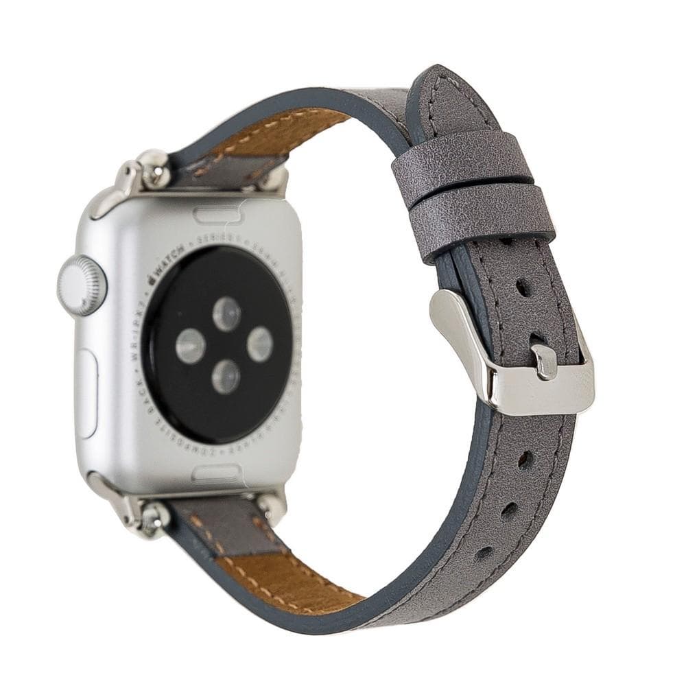 Avilla Stone Gray Deri Apple Watch Band (44/45/46/49Mm)