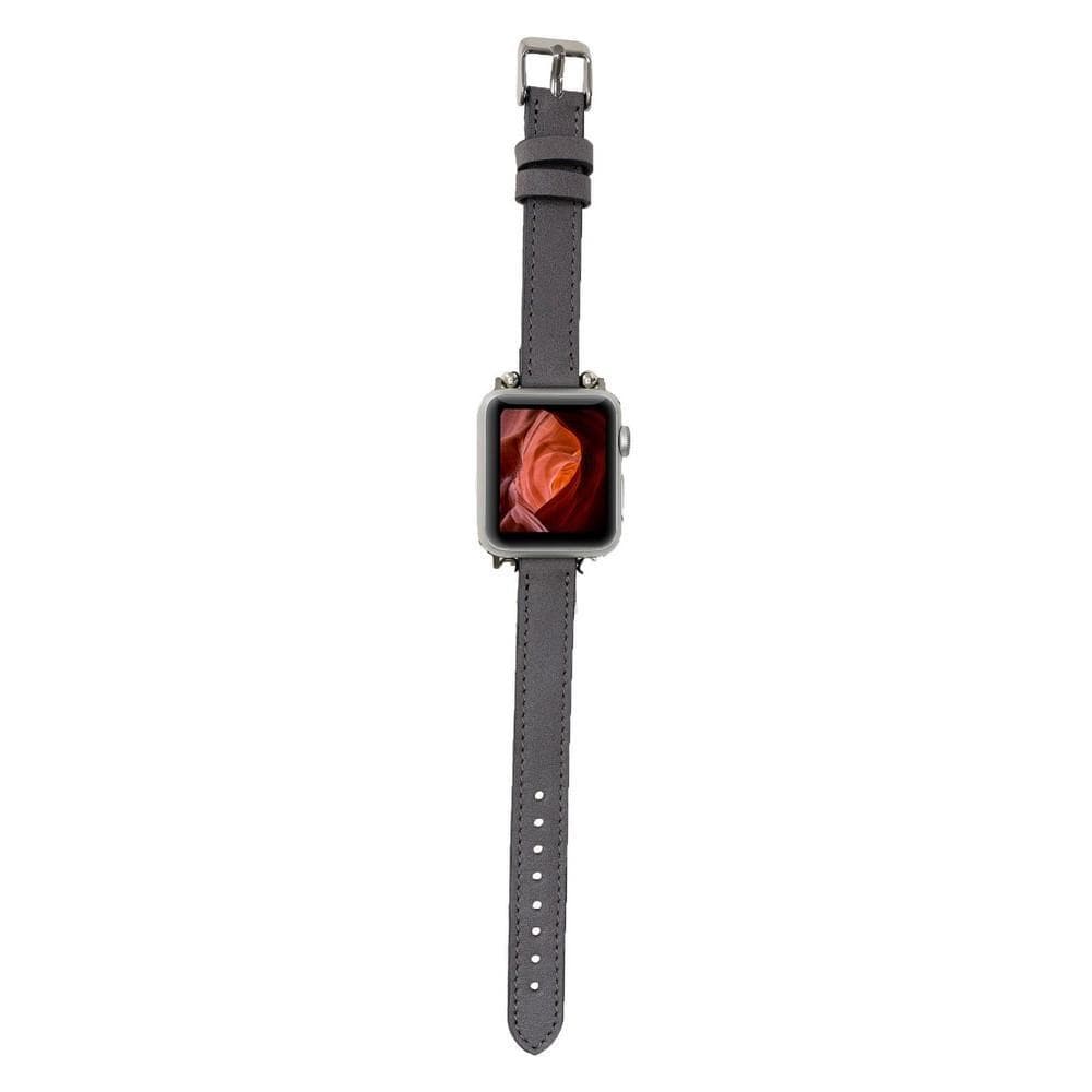 Avilla Stone Gray Deri Apple Watch Band (44/45/46/49Mm)