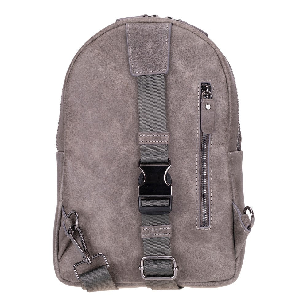 Bloominbag-Blake Ash Gray Hakiki Deri çapraz Askılı Sırt çantası-3-Milagron.com