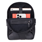 Bloominbag-Blake Black Luxe Deri çapraz Unisex Sırt çantası-2-Milagron.com