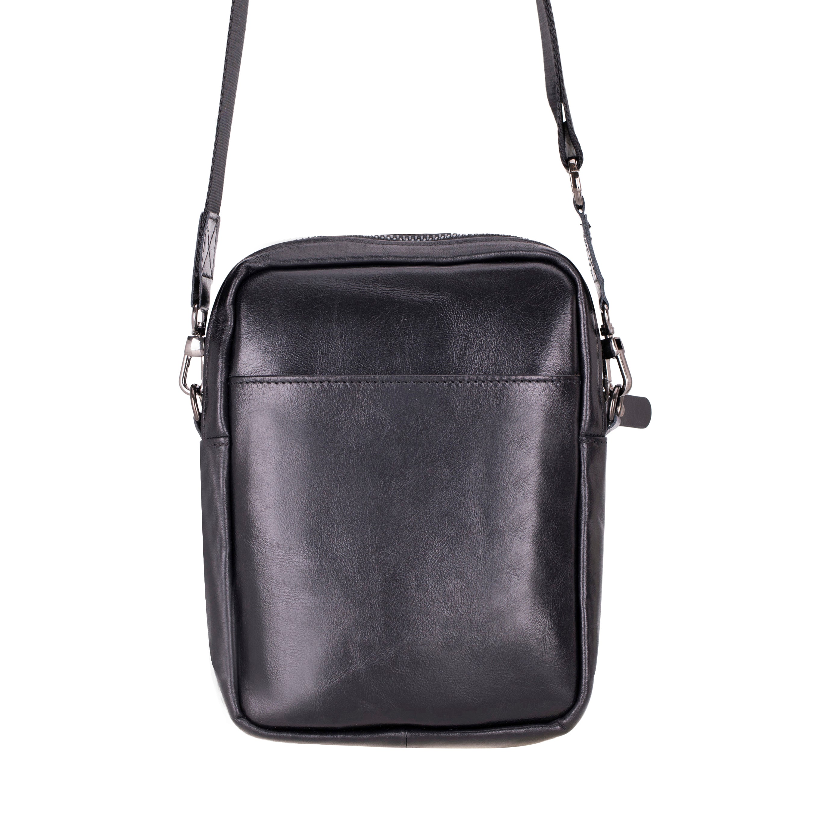 Bloominbag-Bloom Bag Obsidian Black Hakiki Deri Crossbody çanta-1-Milagron.com