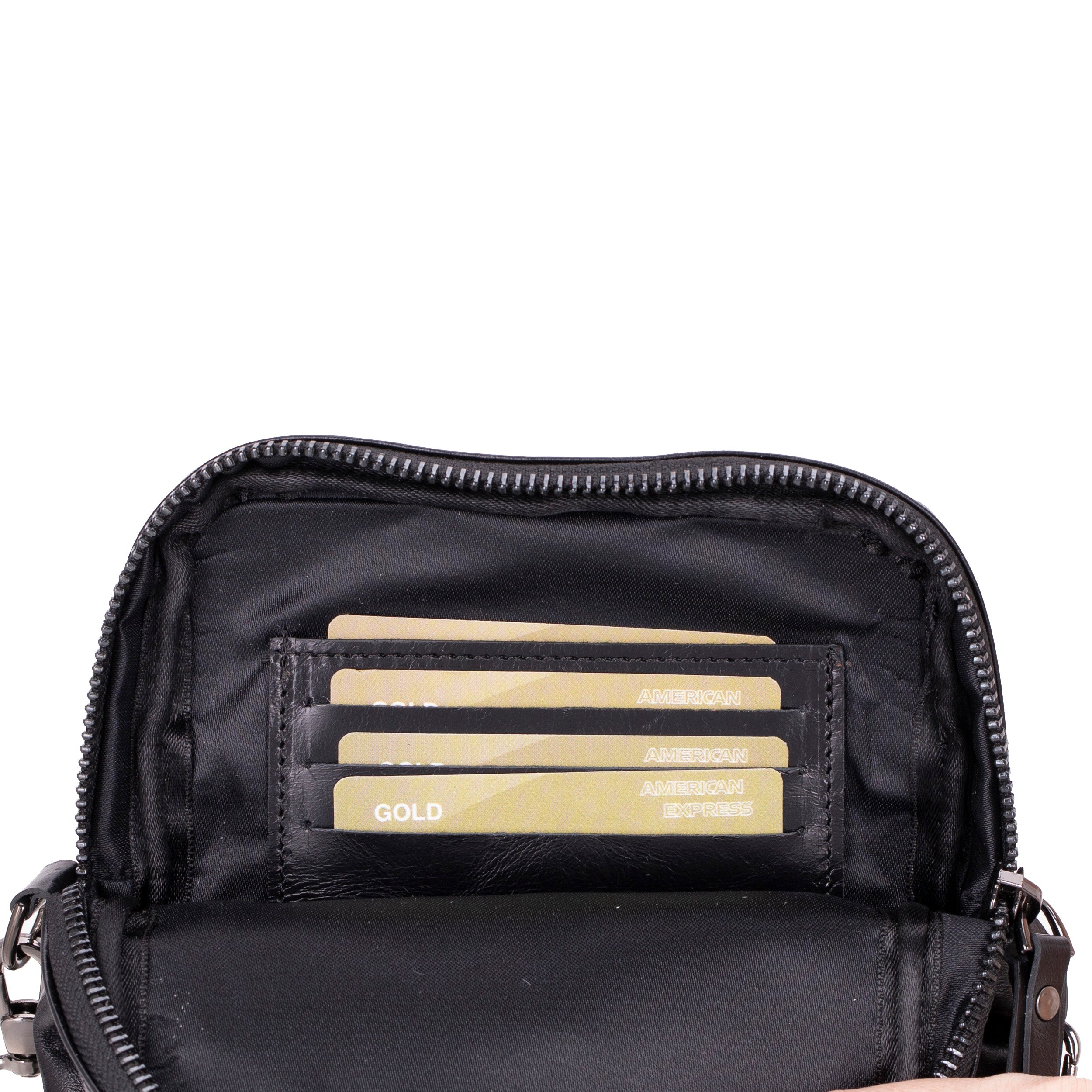 Bloominbag-Bloom Bag Obsidian Black Hakiki Deri Crossbody çanta-5-Milagron.com
