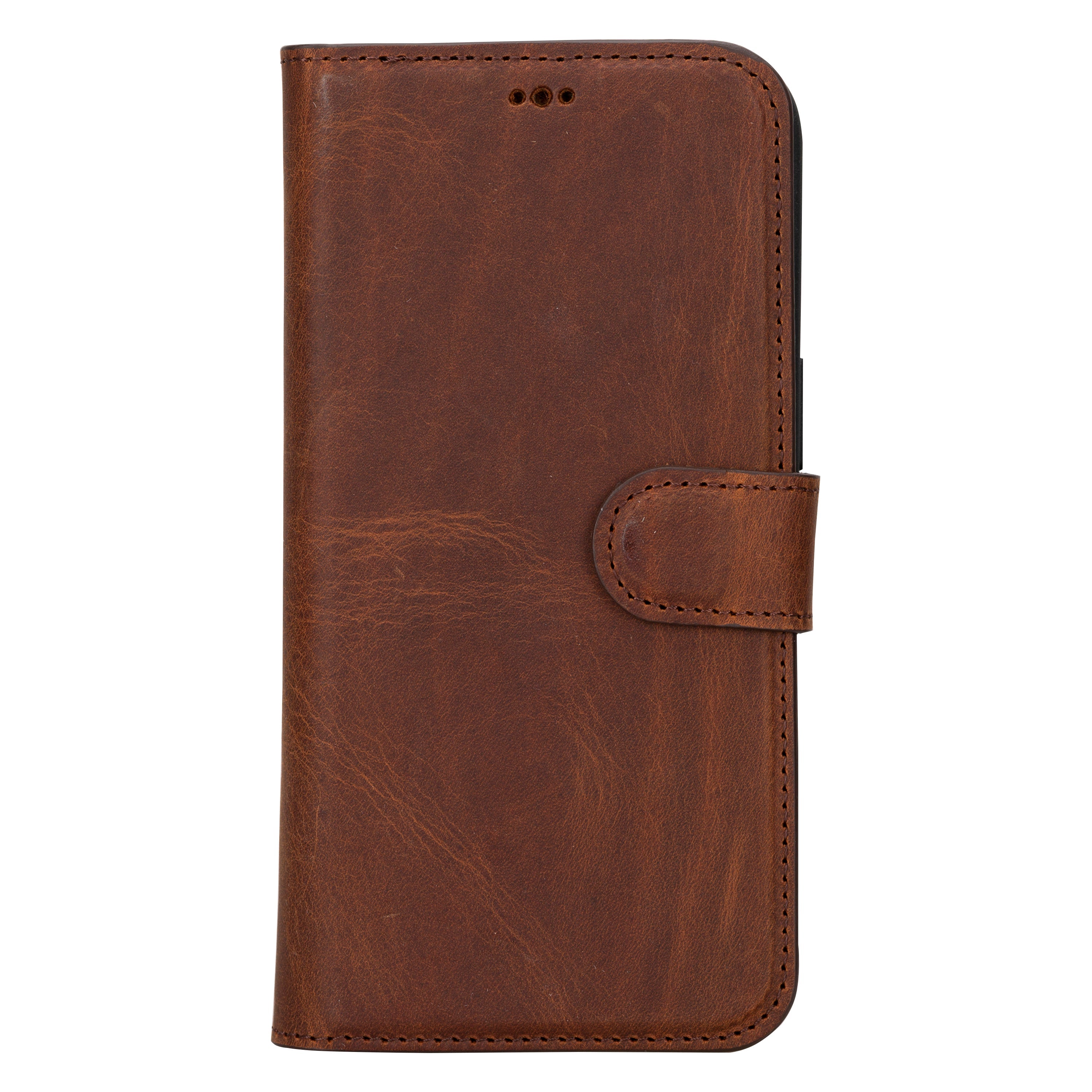 Bloominbag-Bloom Case Apple I Phone 16 Pro Max – Mahogany Brown Hakiki Deri Cüzdanlı Telefon Kılıfı-5-Milagron.com
