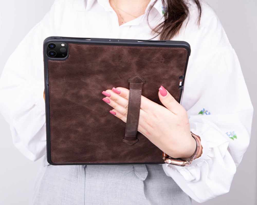 Bloominbag-Bloom Case Felix Mahogany Brown Apple I Pad Pro 11 Inç Hakiki Deri Kılıf-5-Milagron.com