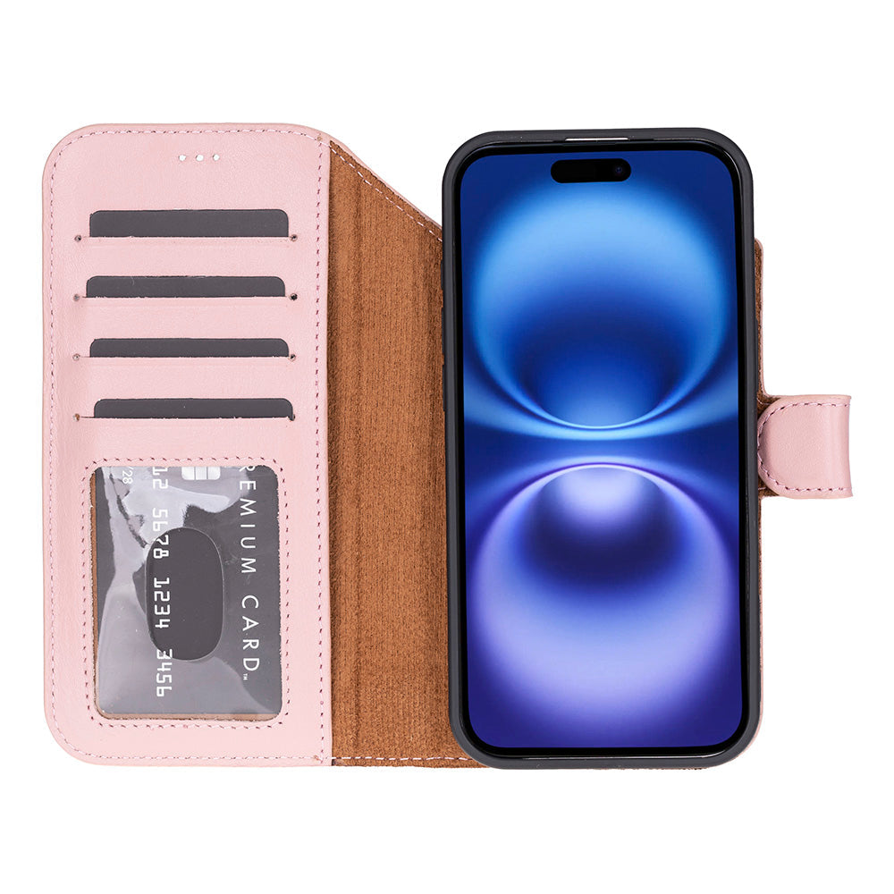Bloominbag-Bloom Case Magic Wallet Blush Hakiki Deri I Phone 17 Air(6.5") Cüzdanlı Telefon Kılıfı-5-Milagron.com