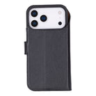 Bloominbag-Bloom Case Magic Wallet Obsidian Black Apple I Phone 17 Pro (6.3") Hakiki Deri çıkarılabilir Cüzdanlı Telefon Kılıfı-1-Milagron.com