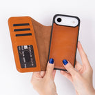 Bloominbag-Bloom Case Magic Wallet Urban Tan Hakiki Deri I Phone 17 Air(6.5") Cüzdanlı Telefon Kılıfı-2-Milagron.com