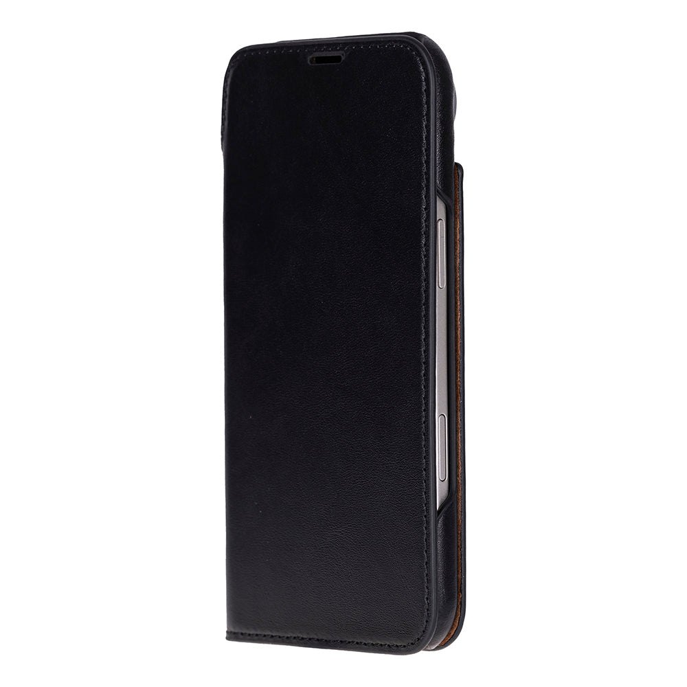 Bloominbag-Bloom Case Sonat Obsidian Black Hakiki Deri I Phone 17 Air(6.5") Folio Kılıfı-1-Milagron.com