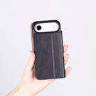 Bloominbag-Bloom Case Sonat Obsidian Black Hakiki Deri I Phone 17 Air(6.5") Folio Kılıfı-3-Milagron.com