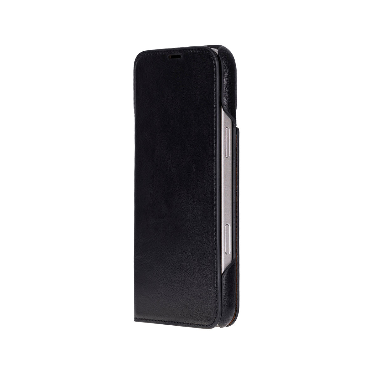Bloominbag-Bloom Case Sonat Obsidian Black Hakiki Deri I Phone 17(6.3") Folio Kılıfı-1-Milagron.com