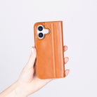 Bloominbag-Bloom Case Sonat Urban Tan Hakiki Deri I Phone 17(6.3") Folio Kılıfı-3-Milagron.com