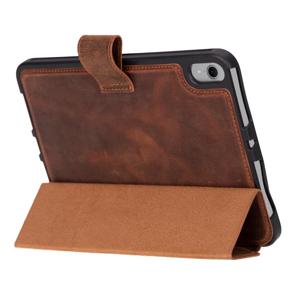 Bloominbag-Bloom Case Trigon Saddle Brown Apple I Pad Mini (2024) Hakiki Deri Kılıf-3-Milagron.com