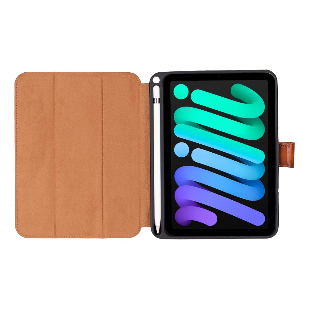 Bloominbag-Bloom Case Trigon Tan Apple I Pad Mini (2024) Hakiki Deri Kılıf-5-Milagron.com