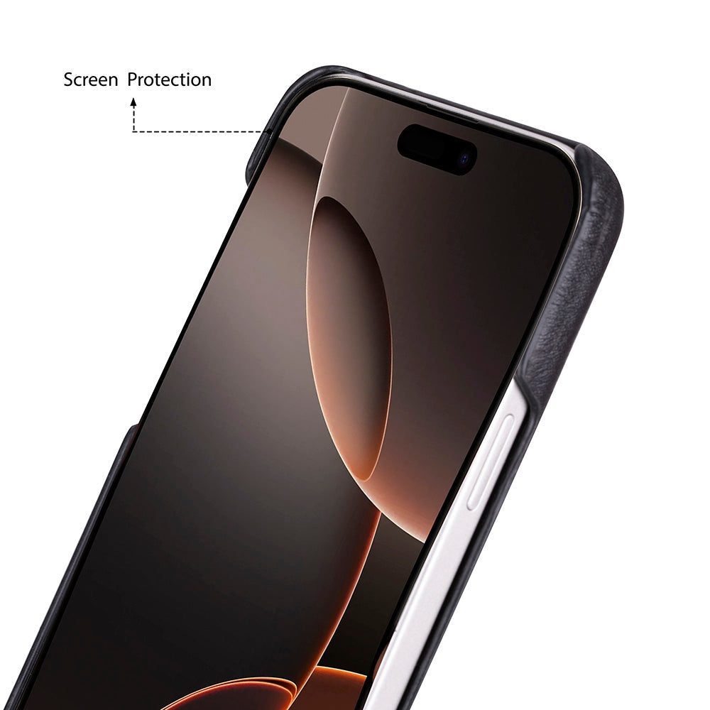 Bloominbag-Bloom Case Ultimate Jacket Obsidian Black – Apple I Phone 17 Pro (6.3") Hakiki Deri Kılıf-4-Milagron.com