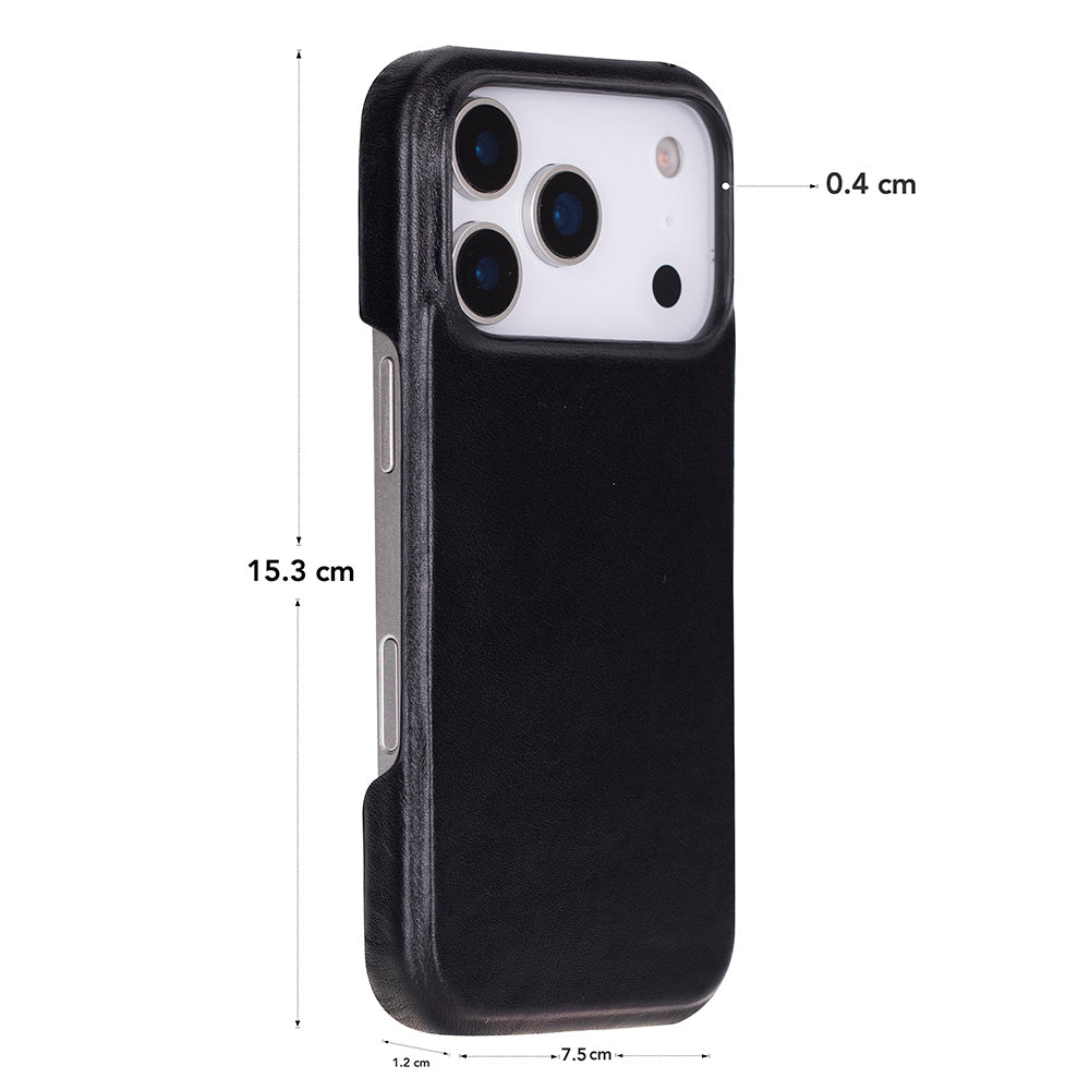 Bloominbag-Bloom Case Ultimate Jacket Obsidian Black – Apple I Phone 17 Pro (6.3") Hakiki Deri Kılıf-5-Milagron.com