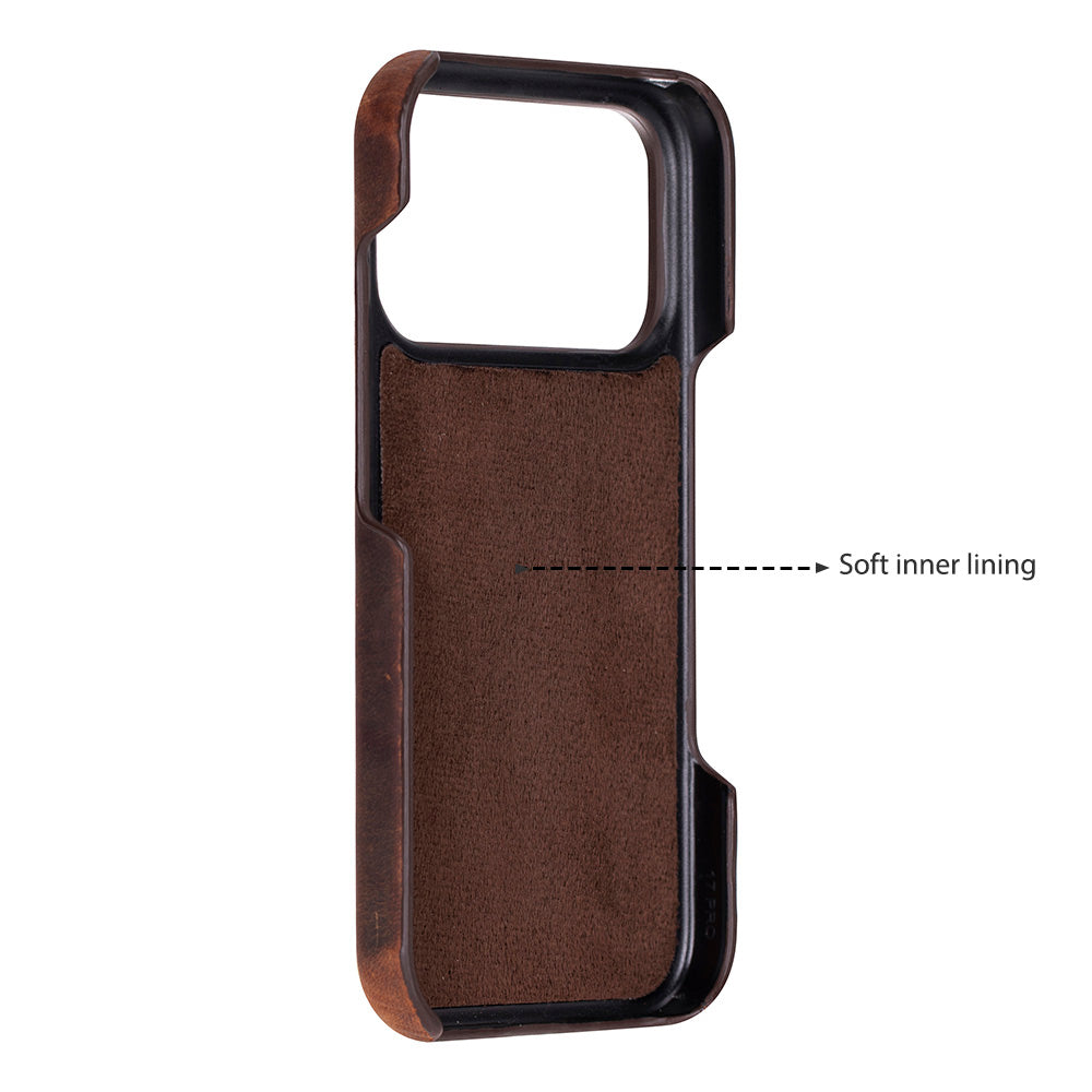 Bloominbag-Bloom Case Ultimate Jacket Saddle Brown Apple I Phone 17 Pro (6.3") Hakiki Deri Kılıf-3-Milagron.com