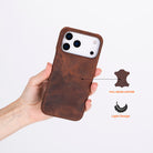 Bloominbag-Bloom Case Ultimate Jacket Saddle Brown – Apple I Phone 17 Pro Max (6.9") Hakiki Deri Kılıf-2-Milagron.com