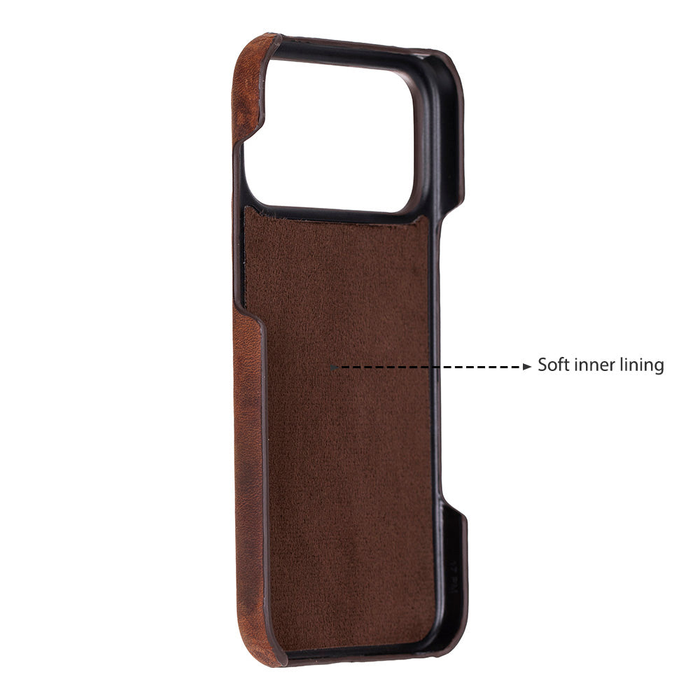 Bloominbag-Bloom Case Ultimate Jacket Saddle Brown – Apple I Phone 17 Pro Max (6.9") Hakiki Deri Kılıf-4-Milagron.com