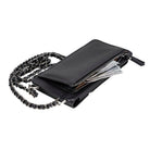 Bloominbag-Bloom Cross Obsidian Black Hakiki Deri Cüzdan & Telefon çantası-3-Milagron.com