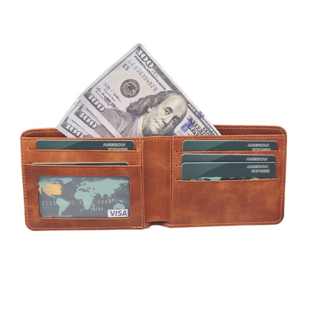 Bloominbag-Bloom Fold Cognac Tan Hakiki Deri Cüzdan-4-Milagron.com