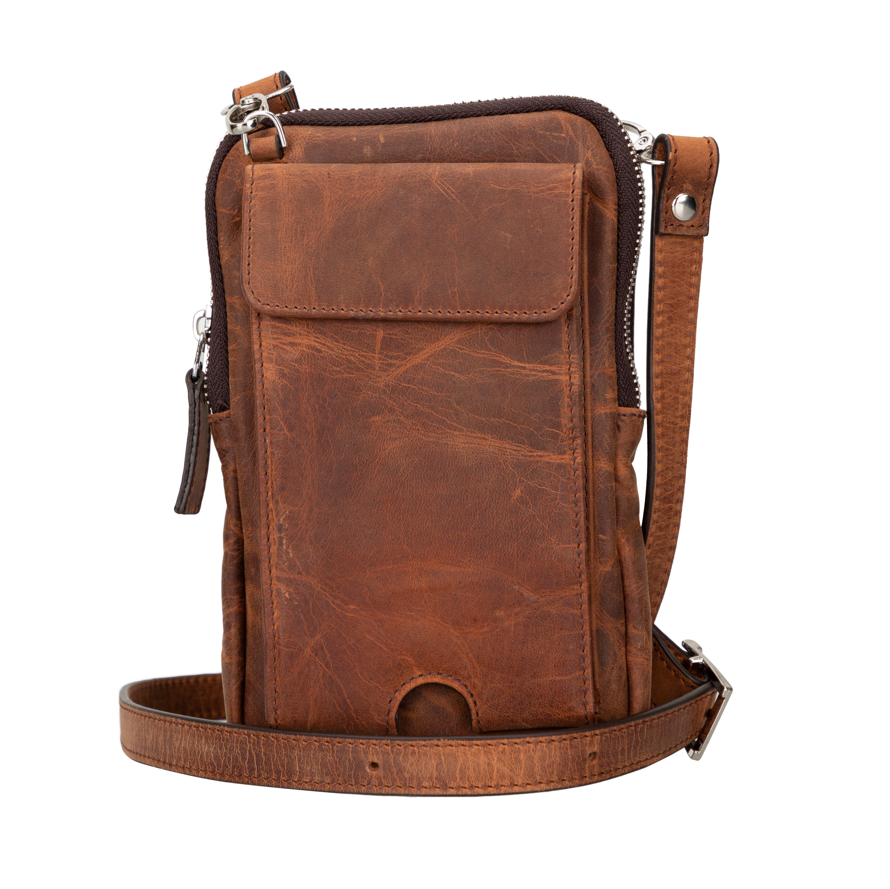 Bloominbag-Bloom Nino Saddle Brown Hakiki Deri Crossbody Çanta-1-Milagron.com